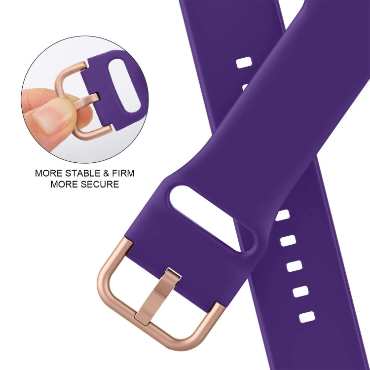 For Apple Watch Series 9 45mm Pin Buckle Silicone Watch Band(Purple) by buy2fix