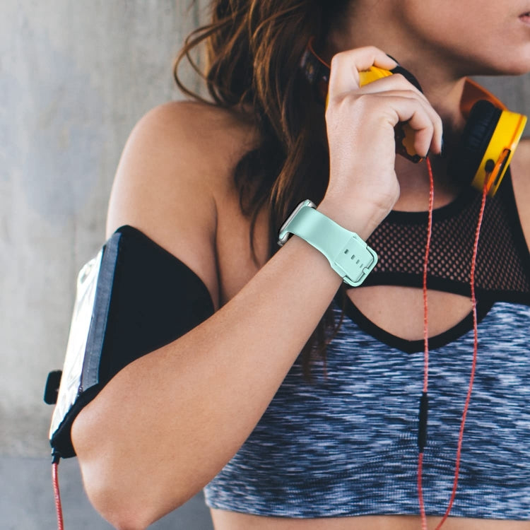 For Apple Watch Series 9 45mm Pin Buckle Silicone Watch Band(Mint Green) by buy2fix