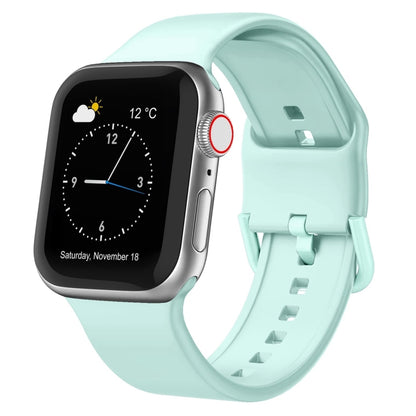For Apple Watch SE 2023 44mm Pin Buckle Silicone Watch Band(Mint Green) by buy2fix