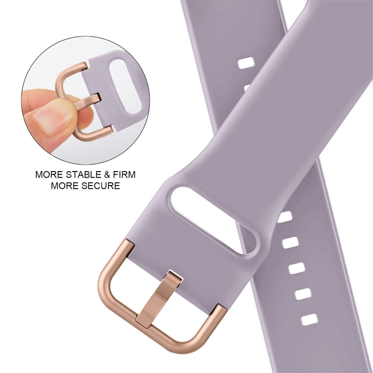 For Apple Watch SE 2023 44mm Pin Buckle Silicone Watch Band(Baby Purple) by buy2fix