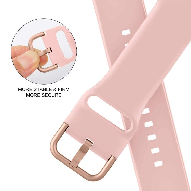 For Apple Watch SE 2023 44mm Pin Buckle Silicone Watch Band(Pink) by buy2fix