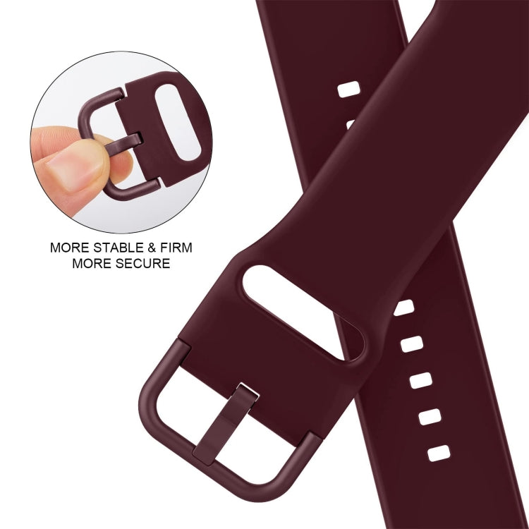 For Apple Watch SE 2023 44mm Pin Buckle Silicone Watch Band(Wine Red) by buy2fix