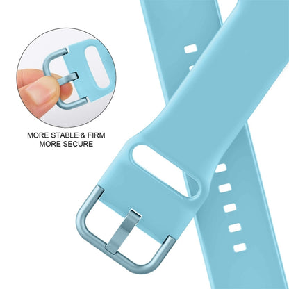 For Apple Watch SE 2023 44mm Pin Buckle Silicone Watch Band(Light Blue) by buy2fix