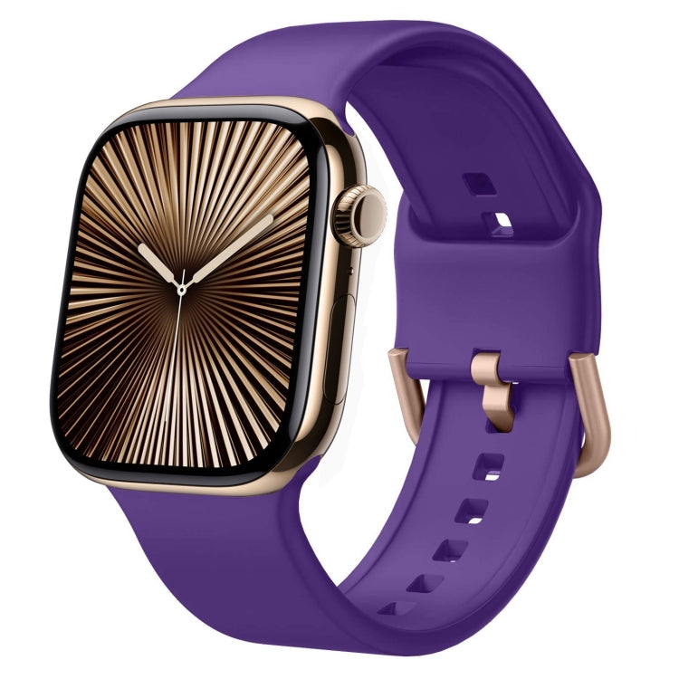 For Apple Watch Series 10 46mm Pin Buckle Silicone Watch Band(Purple) - Watch Bands by buy2fix | Online Shopping UK | buy2fix
