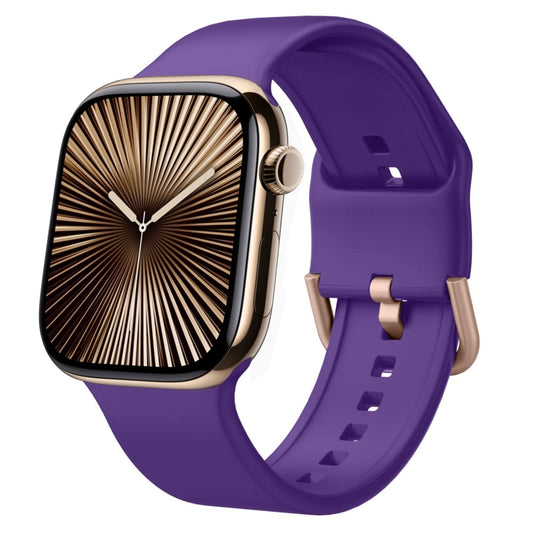 For Apple Watch Series 10 46mm Pin Buckle Silicone Watch Band(Purple) - Watch Bands by buy2fix | Online Shopping UK | buy2fix