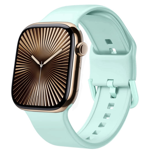 For Apple Watch Series 10 46mm Pin Buckle Silicone Watch Band(Mint Green) - Watch Bands by buy2fix | Online Shopping UK | buy2fix