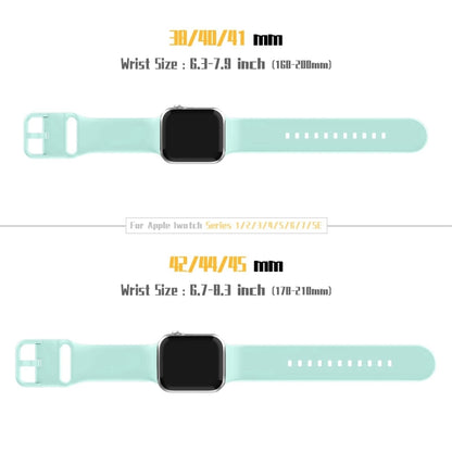 For Apple Watch Series 10 46mm Pin Buckle Silicone Watch Band(Mint Green) - Watch Bands by buy2fix | Online Shopping UK | buy2fix