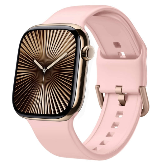 For Apple Watch Series 10 46mm Pin Buckle Silicone Watch Band(Pink) - Watch Bands by buy2fix | Online Shopping UK | buy2fix