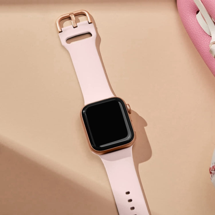 For Apple Watch Series 10 46mm Pin Buckle Silicone Watch Band(Pink Sand) - Watch Bands by buy2fix | Online Shopping UK | buy2fix