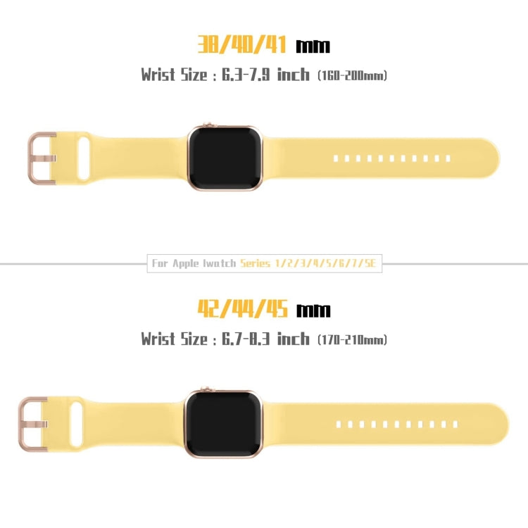 For Apple Watch Series 10 46mm Pin Buckle Silicone Watch Band(Yellow) - Watch Bands by buy2fix | Online Shopping UK | buy2fix