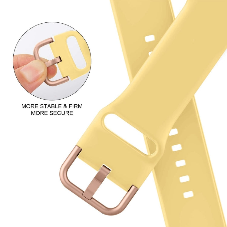 For Apple Watch Series 10 46mm Pin Buckle Silicone Watch Band(Yellow) - Watch Bands by buy2fix | Online Shopping UK | buy2fix