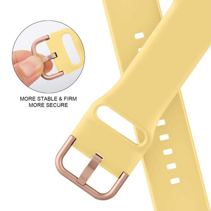 For Apple Watch Series 10 46mm Pin Buckle Silicone Watch Band(Yellow) - Watch Bands by buy2fix | Online Shopping UK | buy2fix