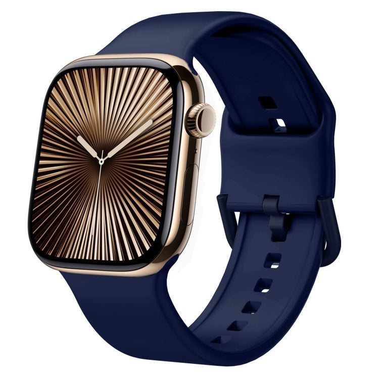 For Apple Watch Series 10 46mm Pin Buckle Silicone Watch Band(Midnight Blue) - Watch Bands by buy2fix | Online Shopping UK | buy2fix