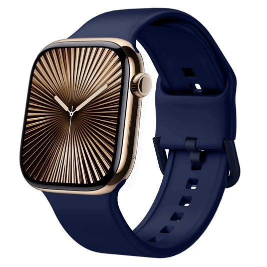 For Apple Watch Series 10 46mm Pin Buckle Silicone Watch Band(Midnight Blue) - Watch Bands by buy2fix | Online Shopping UK | buy2fix