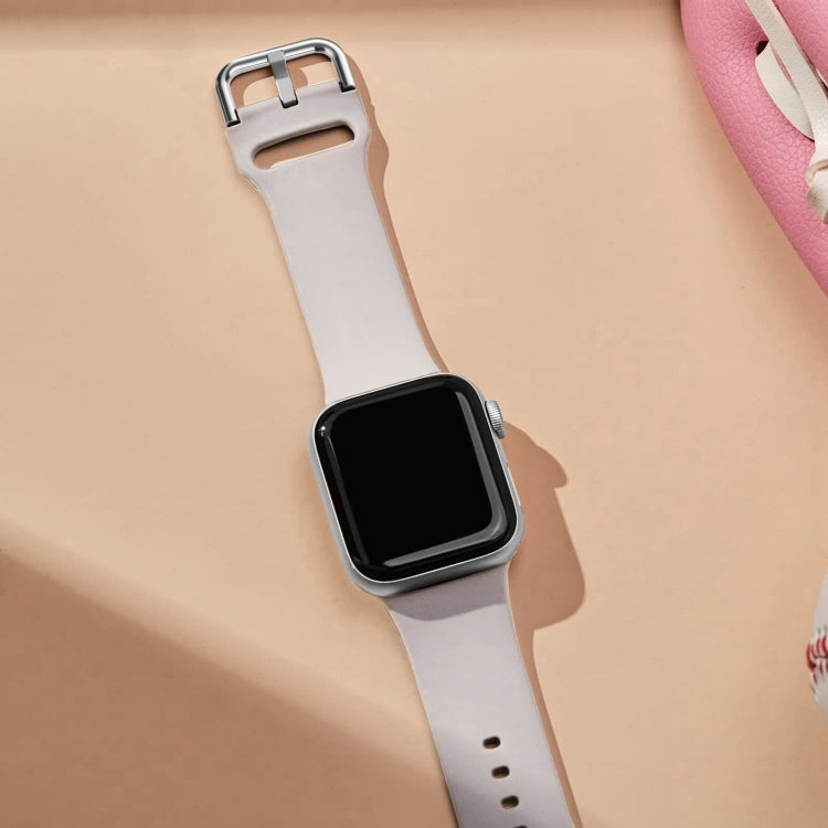 For Apple Watch Series 10 46mm Pin Buckle Silicone Watch Band(Starlight) - Watch Bands by buy2fix | Online Shopping UK | buy2fix