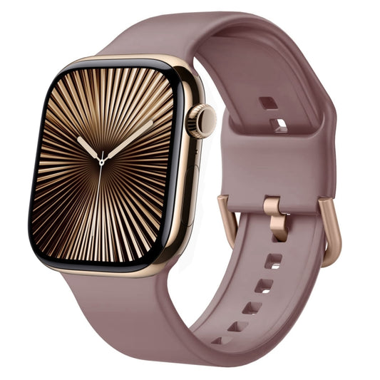 For Apple Watch Series 10 46mm Pin Buckle Silicone Watch Band(Smoked Purple) - Watch Bands by buy2fix | Online Shopping UK | buy2fix