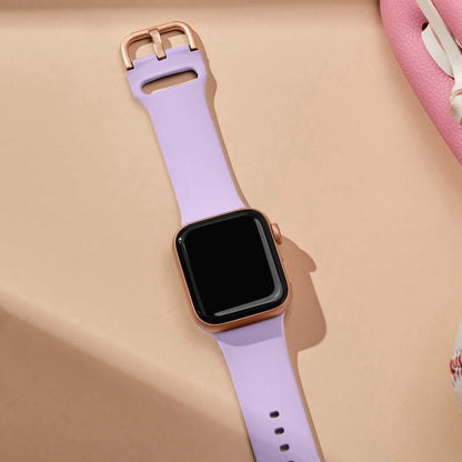For Apple Watch Series 10 46mm Pin Buckle Silicone Watch Band(Lavender) - Watch Bands by buy2fix | Online Shopping UK | buy2fix