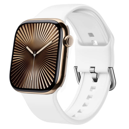 For Apple Watch Series 10 42mm Pin Buckle Silicone Watch Band(White) - Watch Bands by buy2fix | Online Shopping UK | buy2fix