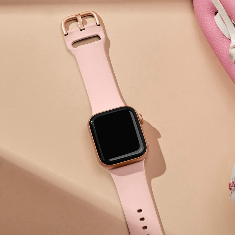For Apple Watch Series 10 42mm Pin Buckle Silicone Watch Band(Pink) - Watch Bands by buy2fix | Online Shopping UK | buy2fix