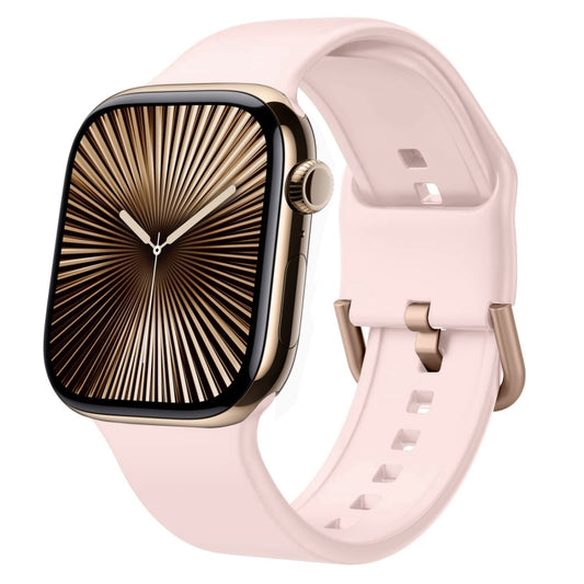 For Apple Watch Series 10 42mm Pin Buckle Silicone Watch Band(Pink Sand) - Watch Bands by buy2fix | Online Shopping UK | buy2fix