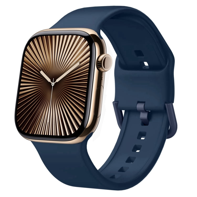 For Apple Watch Series 10 42mm Pin Buckle Silicone Watch Band(Abyss Blue) - Watch Bands by buy2fix | Online Shopping UK | buy2fix