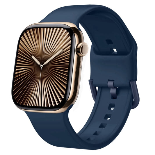 For Apple Watch Series 10 42mm Pin Buckle Silicone Watch Band(Abyss Blue) - Watch Bands by buy2fix | Online Shopping UK | buy2fix