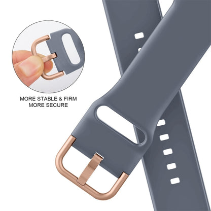 For Apple Watch Series 10 42mm Pin Buckle Silicone Watch Band(Blue Grey) - Watch Bands by buy2fix | Online Shopping UK | buy2fix