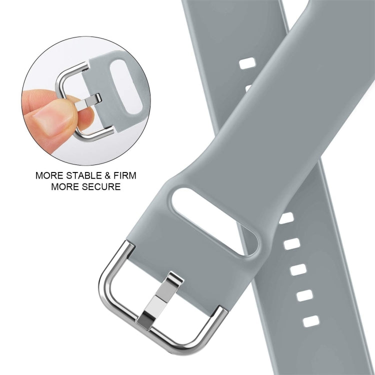 For Apple Watch Series 10 42mm Pin Buckle Silicone Watch Band(Light Grey) - Watch Bands by buy2fix | Online Shopping UK | buy2fix