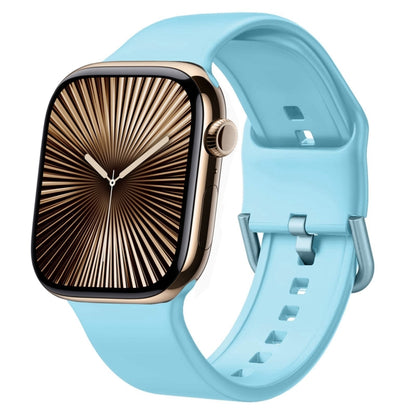 For Apple Watch Series 10 42mm Pin Buckle Silicone Watch Band(Light Blue) - Watch Bands by buy2fix | Online Shopping UK | buy2fix