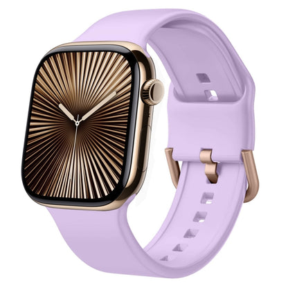 For Apple Watch Series 10 42mm Pin Buckle Silicone Watch Band(Lavender) - Watch Bands by buy2fix | Online Shopping UK | buy2fix
