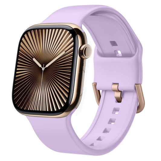 For Apple Watch Series 10 42mm Pin Buckle Silicone Watch Band(Lavender) - Watch Bands by buy2fix | Online Shopping UK | buy2fix