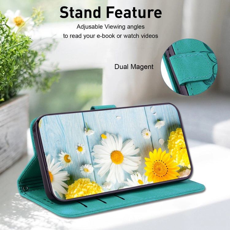 For Tecno Spark 20 Pro+ 4G Lily Embossed Leather Phone Case(Green) by buy2fix