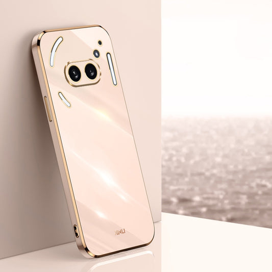 For Nothing Phone 2A XINLI Straight Edge 6D Electroplate TPU Phone Case(Pink) - Nothing Cases by XINLI | Online Shopping UK | buy2fix