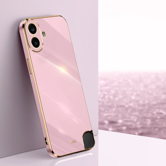 For Nothing CMF Phone 1 XINLI Straight Edge 6D Electroplate TPU Phone Case(Cherry Purple) - Nothing Cases by XINLI | Online Shopping UK | buy2fix
