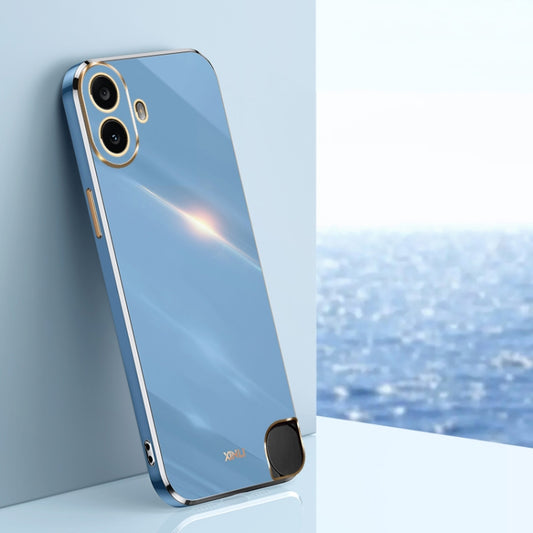 For Nothing CMF Phone 1 XINLI Straight Edge 6D Electroplate TPU Phone Case(Celestial Blue) - Nothing Cases by XINLI | Online Shopping UK | buy2fix