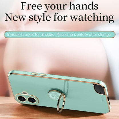 For Nothing CMF Phone 1 XINLI Straight 6D Plating Gold Edge TPU Shockproof Case with Ring Holder(Cherry Purple) - Nothing Cases by XINLI | Online Shopping UK | buy2fix
