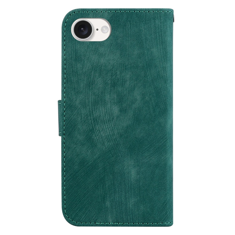 For iPhone 16e Little Tiger Embossed Leather Phone Case(Green) by buy2fix