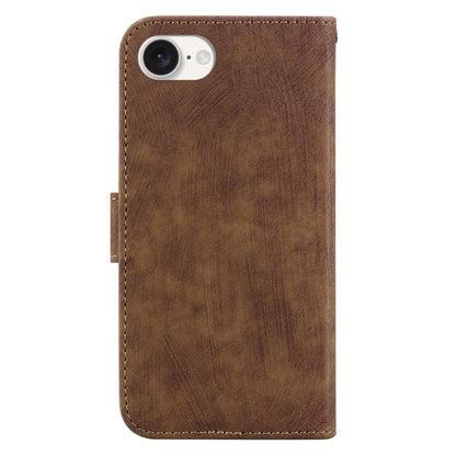 For iPhone 16e Little Tiger Embossed Leather Phone Case(Brown) by buy2fix