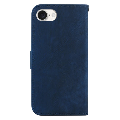 For iPhone 16e Little Tiger Embossed Leather Phone Case(Dark Blue) by buy2fix