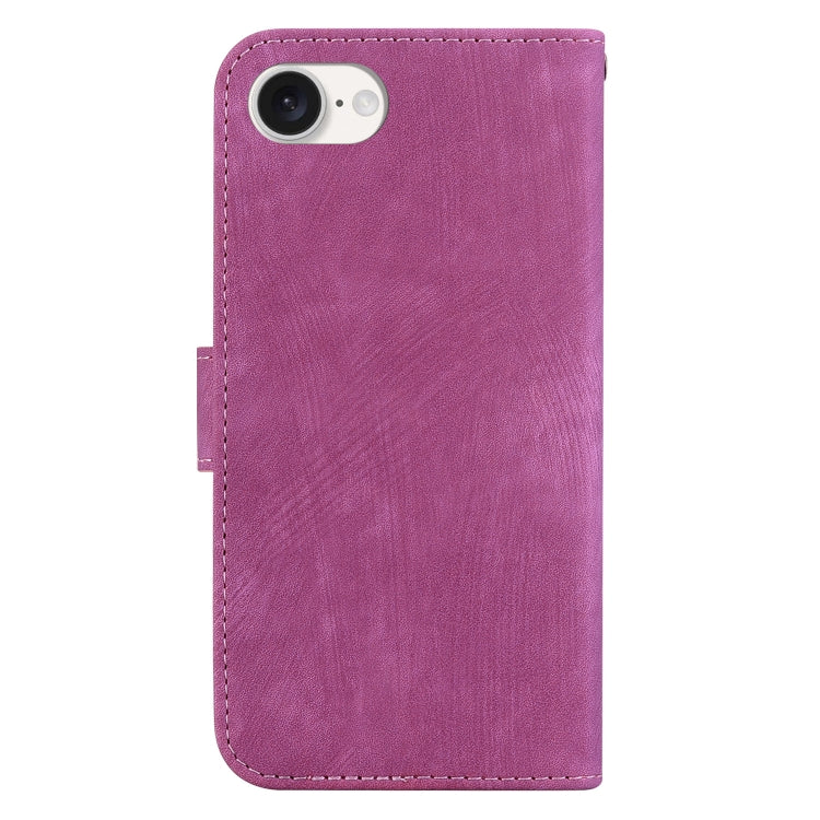 For iPhone 16e Little Tiger Embossed Leather Phone Case(Rose Red) by buy2fix