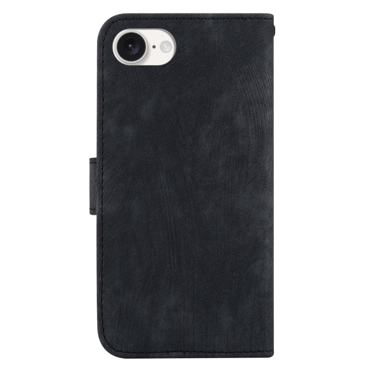 For iPhone 16e Little Tiger Embossed Leather Phone Case(Black) - iPhone 16e Cases by buy2fix | Online Shopping UK | buy2fix