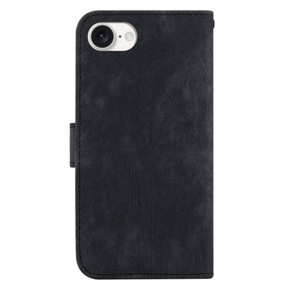 For iPhone 16e Little Tiger Embossed Leather Phone Case(Black) - iPhone 16e Cases by buy2fix | Online Shopping UK | buy2fix