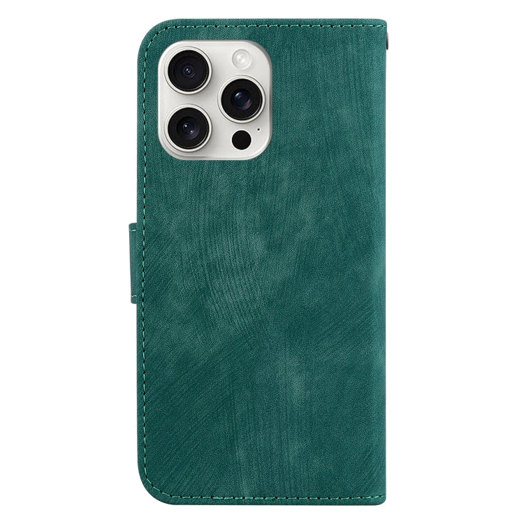 For iPhone 16 Pro Little Tiger Embossed Leather Phone Case(Green) by buy2fix