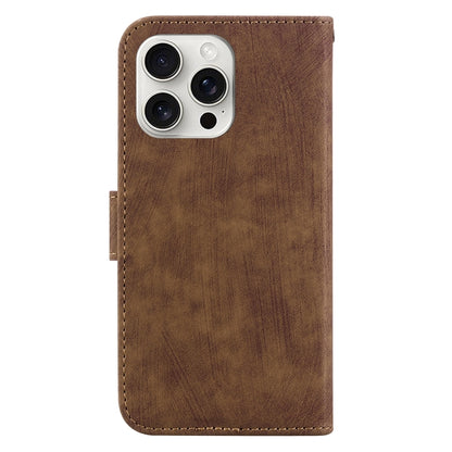 For iPhone 16 Pro Little Tiger Embossed Leather Phone Case(Brown) by buy2fix