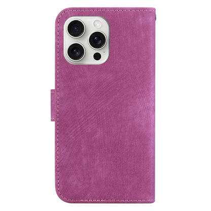 For iPhone 16 Pro Little Tiger Embossed Leather Phone Case(Rose Red) by buy2fix