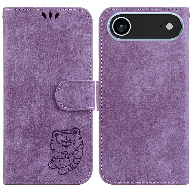 For iPhone Air Little Tiger Embossed Leather Phone Case(Purple) - iPhone Air Cases by buy2fix | Online Shopping UK | buy2fix