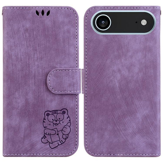 For iPhone Air Little Tiger Embossed Leather Phone Case(Purple) - iPhone Air Cases by buy2fix | Online Shopping UK | buy2fix
