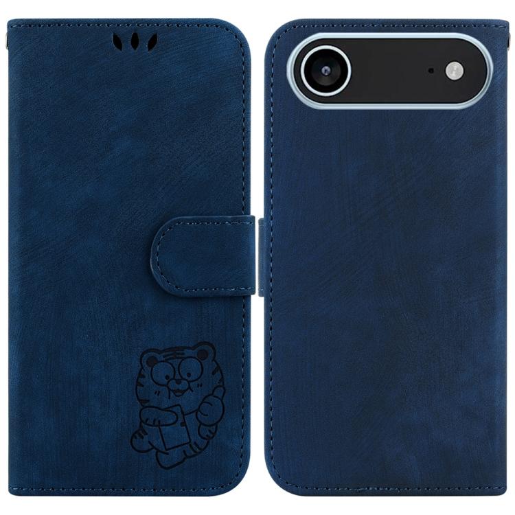 For iPhone Air Little Tiger Embossed Leather Phone Case(Dark Blue) - iPhone Air Cases by buy2fix | Online Shopping UK | buy2fix