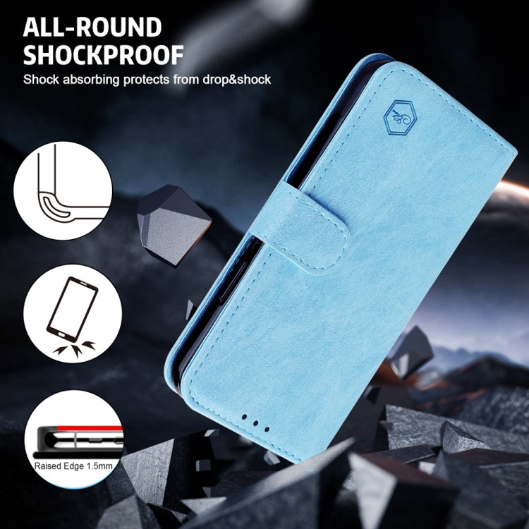 For Google Pixel 9 Skin Feeling Oil Leather Texture PU + TPU Phone Case(Light Blue) by buy2fix
