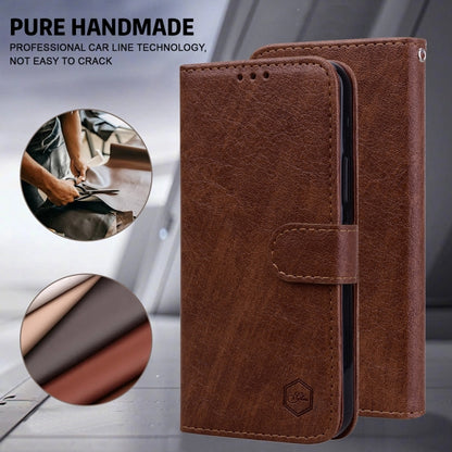 For Google Pixel 9 Pro Skin Feeling Oil Leather Texture PU + TPU Phone Case(Brown) by buy2fix
